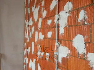 установка маяков механизированной штукатурки